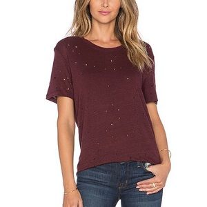 IRO clay t shirt distressed linen